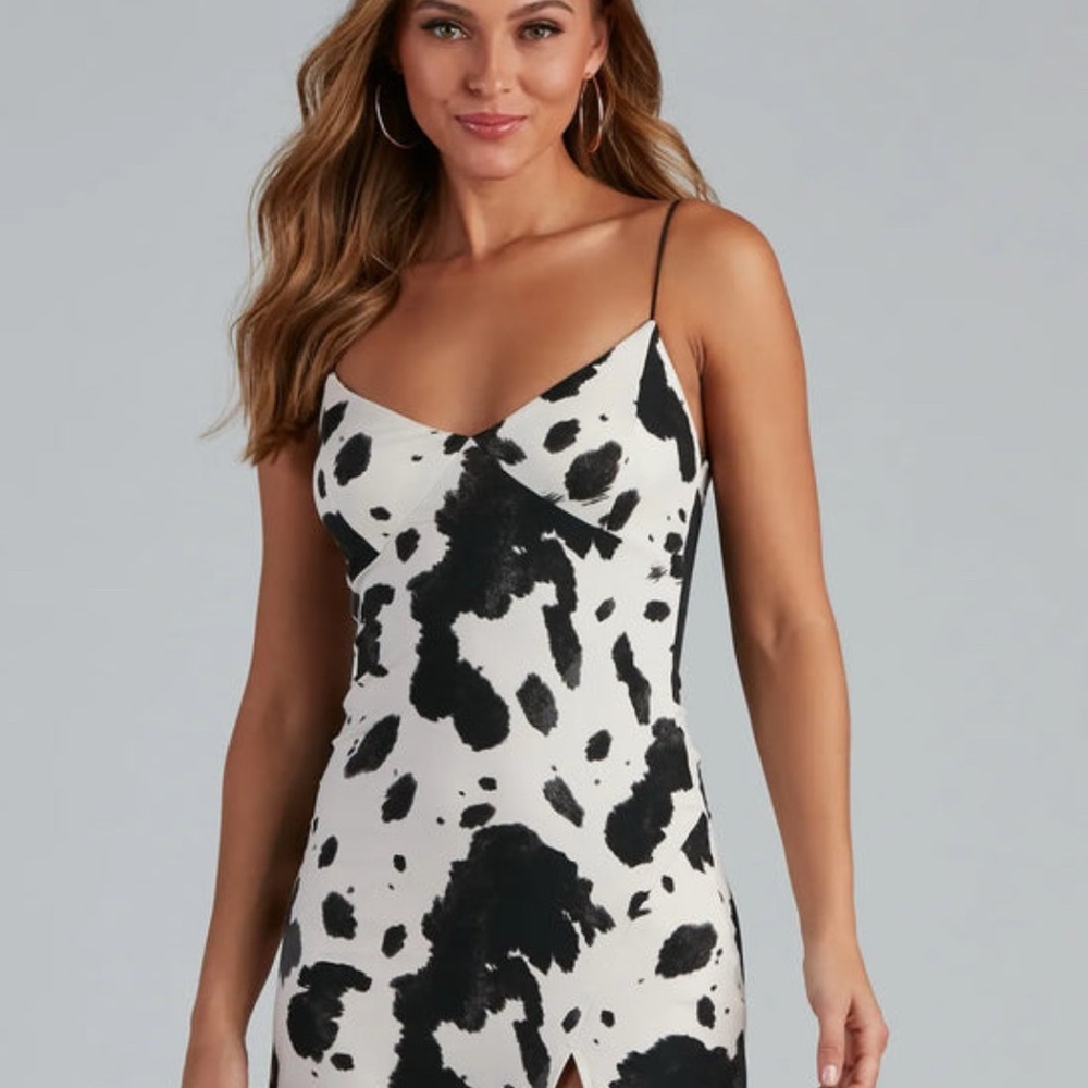 Windsor- cow print dress - size large